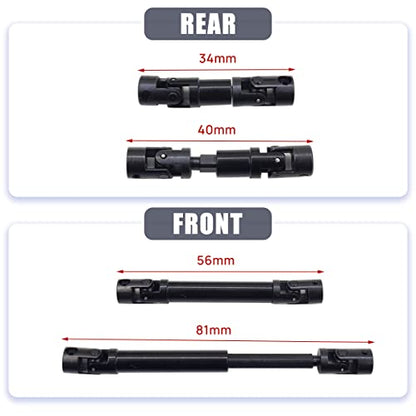 Steel RC Drive Shaft for 1/24 SCX24 Deadbolt AXI90081 Upgrate Part | SCX24 Driveshaft Hardened Steel Upgrade Parts,High Strength,Wear Resistant,CNC machined - size: For SCX24 90081