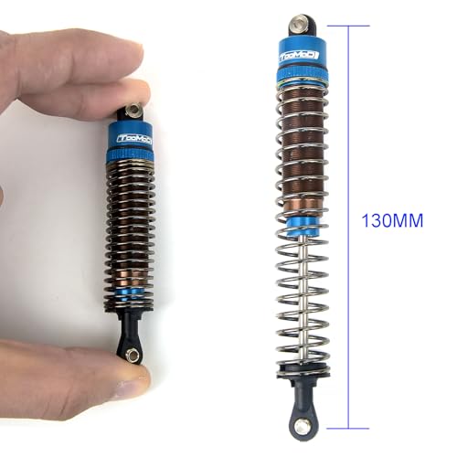130MM Oil Shock Absorbers Upgrade Compatible with 1/10 RC Crawlers | Fits TRX4 / Axial SCX10 / D90 - Oil Damper Upgrade - Blue - color: Blue