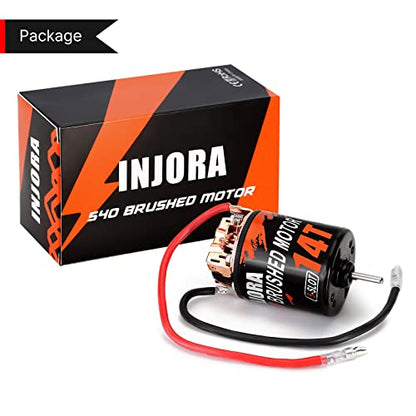INJORA 540 Brushed Motor Waterproof 5-Slot 14T for 1/10 Scale RC Model Car Crawler Truck Buggy (INM10) - size: 14T