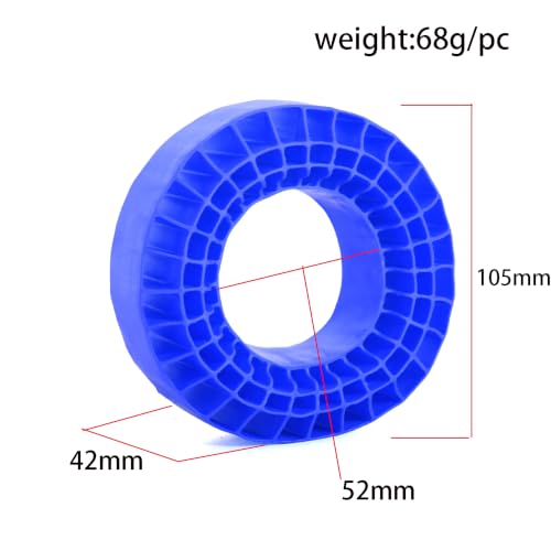 1.9 RC Silicone Rubber Insert Foam Soft Waterproof 108x42mm Fit 118-122mm 1/10 Crawler Wheels Tires for 1:10 Crawler Car Traxxas TRX4 Axial SCX10 Capra RXB10 RC4WD D90 TF2 Gen8 4PCS (Blue) | Fit 118-122mm 1/10 Crawler Wheels Tires - color: Blue