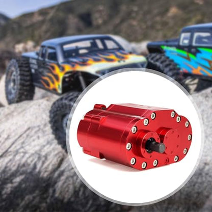 Yiju Transfer Case Gearbox RC Transmission Box Aluminum Alloy Construction Professional Double Speed RC Crawler Gear Set Suitable for Rock Crawling, Red - color: Red