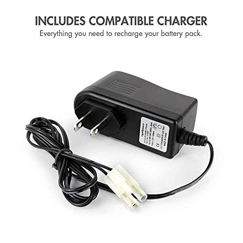 Tenergy 9.6V Flat NiMH Battery Packs for RC Car, High Capacity 8-Cell 2000mAh Rechargeable Battery Pack, Replacement Hobby Battery Pack with Standard Tamiya Connectors (2 Battery Packs + 1 Charger)