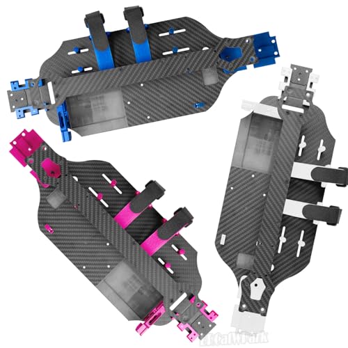 Carbon Fibre Chassis Upgrades Part for 1/10 Slash 4X4 VXL,RC Chassis Protect Armor Skid Plate Guard Hops Up,Replace #TRA6808,Silver - color: Silver - (Carbon Fibre Chassis)