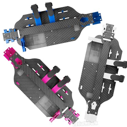 Carbon Fibre Chassis Upgrades Part for 1/10 Slash 4X4 VXL,RC Chassis Protect Armor Skid Plate Guard Hops Up,Replace #TRA6808,Silver - color: Silver - (Carbon Fibre Chassis)