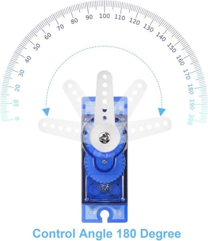 Sg90 9g Micro Servo Motor for Arduino RC Car Robot Boat Plane 3Pcs | Mini, Small, 9 Gram, Metal Gear, Digital, 180 Degree, Steering Servos for Rc Airplane Helicopter Robotic Arm Diy