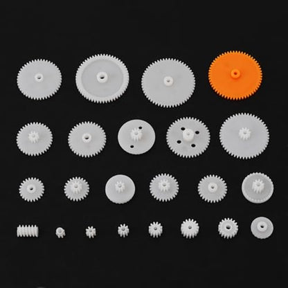 200 Pcs White Plastic Gears Module 0.5 Gears for DC Motor DIY Model Toys RC Car Robot Gear Replacement Electric Motor Gears (200, 0.5 Gears)