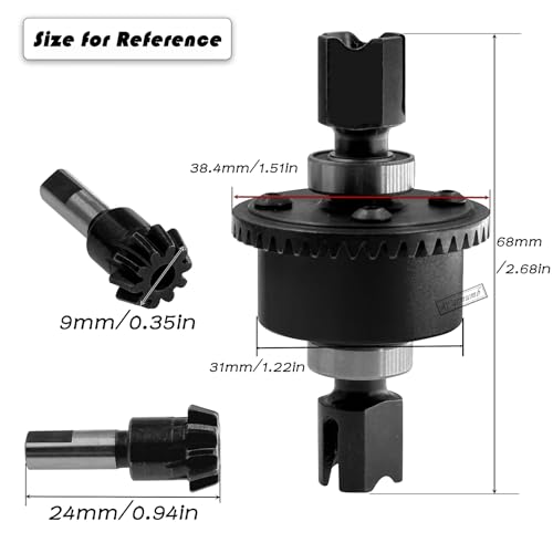 43T Differential Active with 10T Input Gear Upgrades Part for 1/7 Fireteam Mojave 1/8 Karton Notorious Outcast Talion,Metal Diff Set Hops Up,Replace #ARA310957,Black - color: Black(43T-10T)