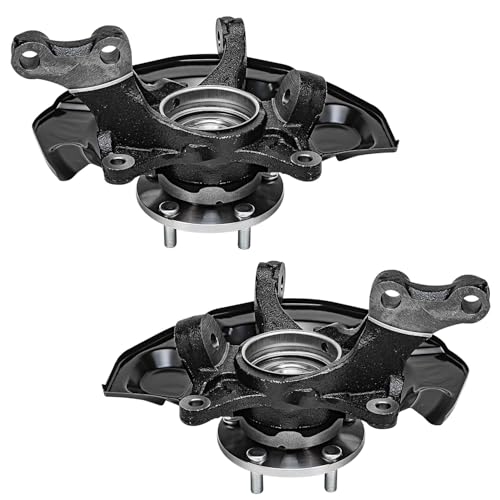 Detroit Axle - FWD Front Knuckle Hub Assemblies for 04-10 Toyota Sienna | 2 Steering Knuckles & Wheel Bearings Hubs Assembly Replacement 2004 2005 2006 2007 2008 2009 2010 - size: KA698424_KA698425/Kit