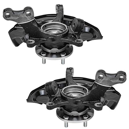 Detroit Axle - FWD Front Knuckle Hub Assemblies for 04-10 Toyota Sienna | 2 Steering Knuckles & Wheel Bearings Hubs Assembly Replacement 2004 2005 2006 2007 2008 2009 2010 - size: KA698424_KA698425/Kit