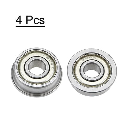 uxcell F606ZZ Flanged Ball Bearing 6x17x6mm Double Shielded Chrome Steel Flange Bearings, 4pcs - size: 6x17x6mm