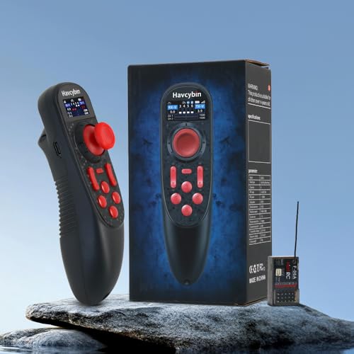 HOTRC DS-650 6CH 2.4G Radio System Transmitter Color Screen Remote Controller F-06A Receiver PWM for RC Boat Model DS600 Upgrade (W/2 receivers) - color: W/2 Receivers