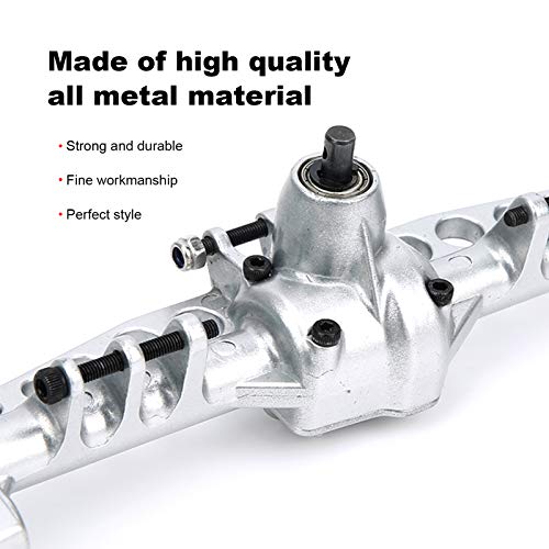 RC Car Metal Rear Portal Axle Assembly for 1/10 SCX10 III RC Crawler Accessories (Silver) - color: Silver