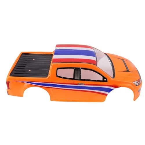 1/10 Scale RC Car Body Cover, Painted Polycarbonate Truck Bodies, Flag Pattern RC Cover for 26cm Wheelbase, Ideal for Cars & Trucks (Orange) - color: Orange