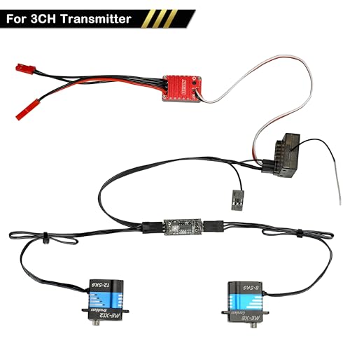 MEUS Racing 4WS Four-Wheel Steering Control Line Upgrades with Control Board and Servo Control Lines, Suitable for 4WS RC Crawler Car SCX10, TRX4, SCX24 TRX4M etc.