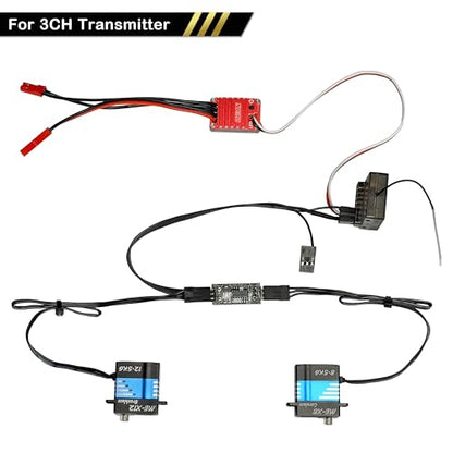 MEUS Racing 4WS Four-Wheel Steering Control Line Upgrades with Control Board and Servo Control Lines, Suitable for 4WS RC Crawler Car SCX10, TRX4, SCX24 TRX4M etc.