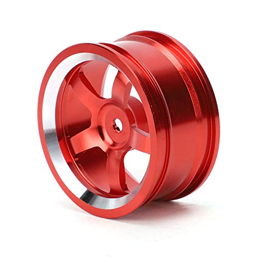 4 Pcs RC Wheel Hub, Aluminum Alloy Wheel Hub Accessory RC Parts Wheels Upgrade Parts Fit for HSP 94123 Touring Drift Car - color: Red