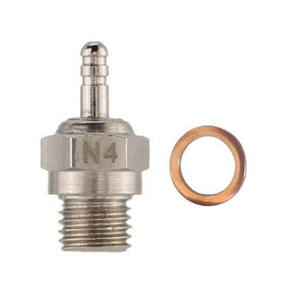 3-Pack Hot Spark Glow Plug N4 No.4 70117 Compatible with Kyosho HSP HPI Redcat 1/8 1/10 RC Nitro Engines Car Truck Buggy - size: N4 No.4