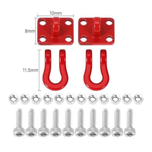 INJORA Metal Tow Hook for SCX24 TRX4M 1/24 1/18 RC Crawlers, 4pcs