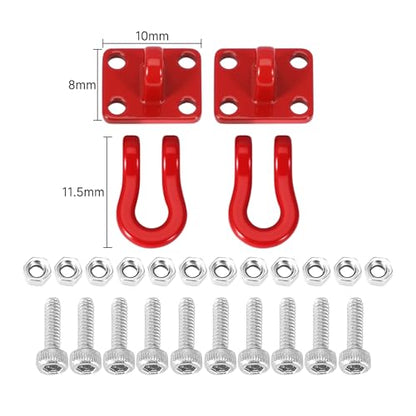 INJORA Metal Tow Hook for SCX24 TRX4M 1/24 1/18 RC Crawlers, 4pcs