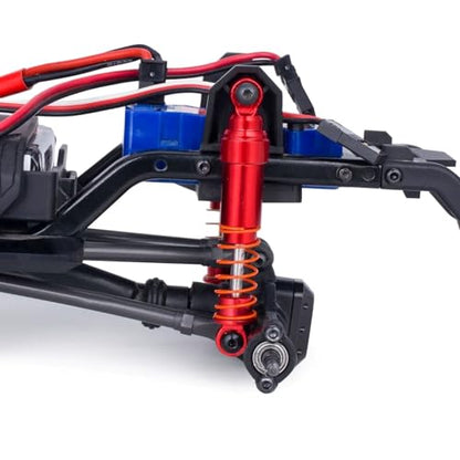52mm Aluminum TRX4M Big Bore Shocks Absorbers Damper With Oil Filled for 1/18 RC Crawler TRX-4M Bronco Defender Upgrade Parts (Red 4Pcs) - color: Black Set