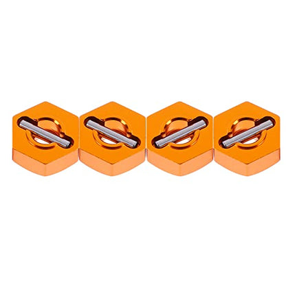 kingsea RC Front & Rear Aluminum Wheel Hubs Hex Driver Adapter 12 mm Upgrade 7154 Compatible with Traxxas 4x4 Slash E-Revo Summit 1/16 Truck Car - color: Orange
