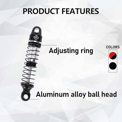HobbyPlus Arktos Shocks For HobbyPlus CR18P Arktos 6x6 Upgrades | 59MM Long Travel Shock Absorber With Soft Hard Spring 1/18 RC Crawler
