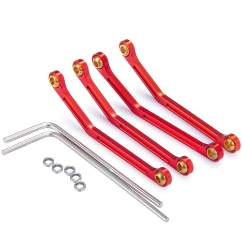 RC Links Linkage Compatible with Kyosho for MINI-Z 4X4 for Jimny 32523 1/18 RC Crawler Truck Car Upgrade Parts 4PCS Metal Steering Linkage Link Rod(Red) - color: Red