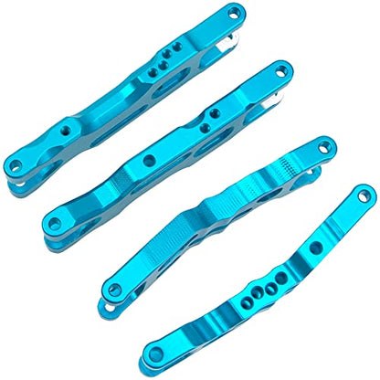 Metal Front & Rear Suspension Arms A-Arms Set Compatible with Losi 1/18 Mini-T 2.0 2WD Stadium RC Truck Hop-Up Parts (Blue) - color: Blue