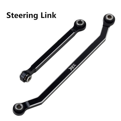 DJX CNC Aluminum High Clearance 4-Link w/Steering Link Set for 1/18 RC Crawler Redcat Ascent-18 Upgrades Part (Black) - color: Black