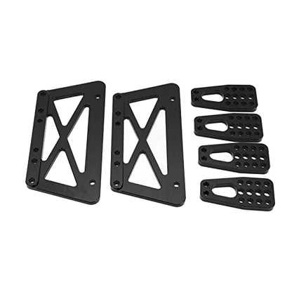 GLOGLOW Nan Alloy Chassis Lift Plate Set, Aluminum, Strong and Sturdy for Climbing Cars, Easy Installation for Axial SCX10 1/10 RC Car Model Accessories (Black)