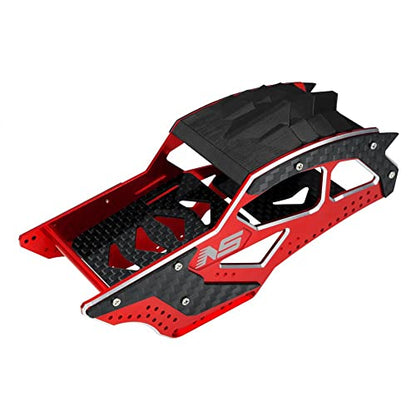 Nexxspeed Aluminum/Carbon Fiber Conversion Chassis Kit (RED) - AXIAL SCX24