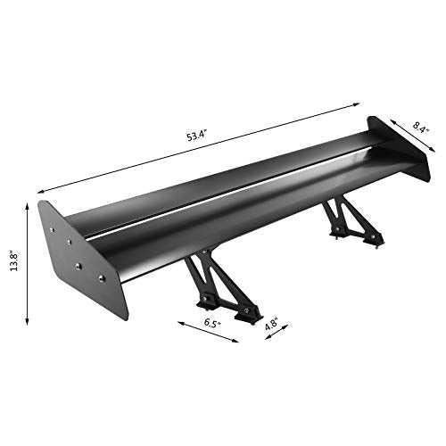 VEVOR Single Deck GT Wing Car Spoiler Adjustable Universal 53.4 inch Lightweight Aluminum Car Rear Spoiler Wing,Racing Spoiler BGW/JDM Drift - size: 53.4 Inch, style: Long bracket