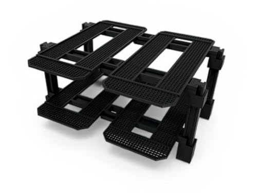 Modular Rack for LEGO Speed Champions (2 high x 2 wide (4 Car)) | Racing Garage Inspired Design - The display system that grows with your collection - size: 2 high x 2 wide (4 Car)