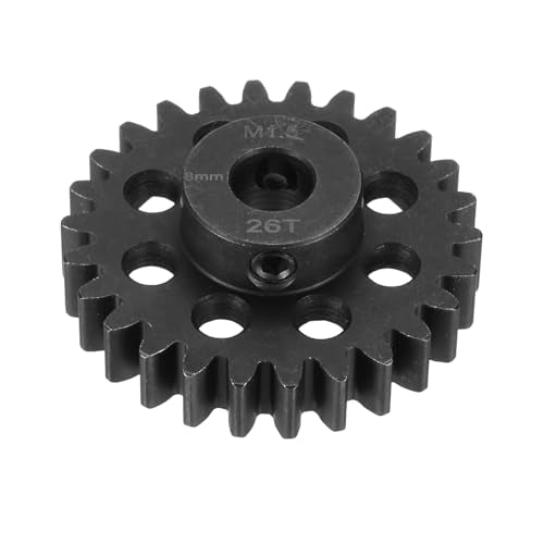MECCANIXITY Steel M1.5 Gear Set 26T 8mm Shaft Motor Gears for RC Vehicles Truck Drift Car Part, Black - style: 26T