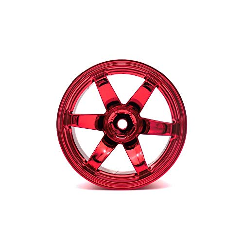 4PCS Plastic Wheels Rims Diameter 52mm for 1/10 Scale On Road Touring Racing Drift Car HSP HPI Tamiya Yokomo (Red) - color: Red
