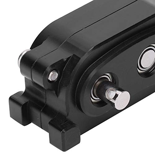 1/10 RC Transfer Case Replacement, Metal Chassis Frame Accessory, CNC Machined Aluminum Alloy Gearbox for 313mm Wheelbase Crawler Car, High Performance Upgrade Part with Anodized S (Black) - color: Black