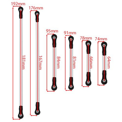 313/324mm LCG Girder Frame Hard Stainless Steel Linkage Link Rod End for 1/10 RC Crawler Axial SCX10 II III TRX4 Capra 1.9 UTB Metal Links Upgrades (TRX-4)
