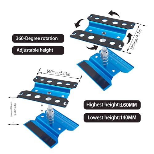 RC Car Stand RC Repair Stand 360 Degree Rotation Lift or Lower for Traxxas Arrma Redcat Axial RC4WD HSP Losi 1/8 1/10 1/12 1/16 Scale RC Crawler Car Truck Buggies (Sky Blue) - color: Sky Blue