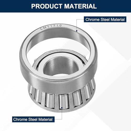 uxcell LM11749/LM11710 Tapered Roller Bearing Cone and Cup Set, 0.6875" Bore x 1.57" OD x 0.575" Thick, Chrome Steel Taper Bearing Set, ABEC-3 - size: LM11749/LM11710