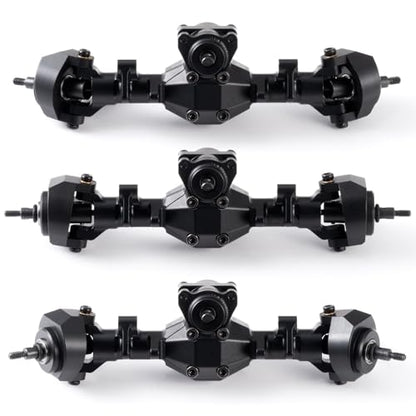 Aluminum Front Rear Axles Set Standard Axle Upgrade for 1/24 Scx24 Gladiator Deadbolt JLU C10 Axial RC Crawler (Front)