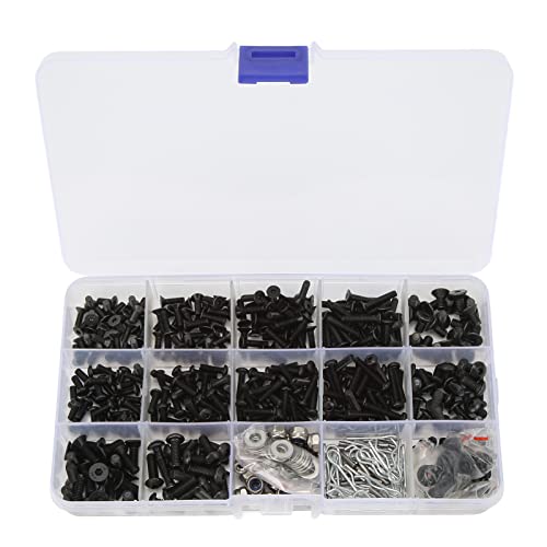 Universal RC Screws Assortment Set 522 Pieces Stainless Steel Hardware Fastener Repair Kit with Hex Wrenches Upgrade Accessories Parts for Traxxas for Axial 1 8 1 10 RC Cars