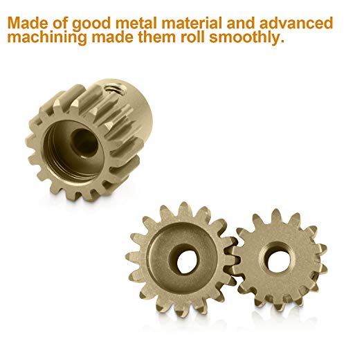 5PCS 32DP 540 Motor Pinion Gear 12T 13T 14T 15T 16T 3.175mm Shaft Pinion | Gears Replacement Parts Set Kit for 1/10 RC Car Brushless Brush Motor - color: Gold 32p 16t-20t