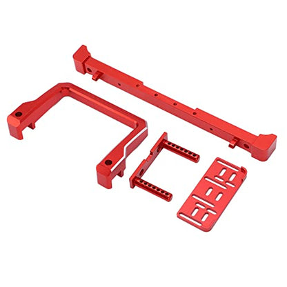 1/10 Scale RC Car Front Bumper Aluminum Alloy Anti Collision Bar with Winch Mount for SCX10 90046 90047 103007 RC Crawler Accessories (Red)