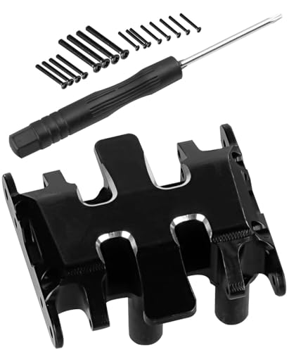 Aluminium Chassis Protection Upgrades Part for 1/30 SCX30 Chev rolet K10/Jeep Wrangler JLU 4X4/F0rd Bronco 4X4 RC Crawler,AXI-2260T1/AXI-2261T2/AXI-2048T1,RC Alloy Skid Plate Chassis,Black