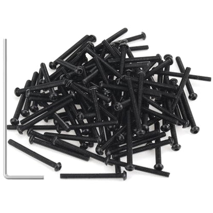 105 Pieces M2 x 20mm Button Head Socket Cap Screws, Thread Pitch 0.4mm, Sutemribor M2 Black Screws, 10.9 Grade Alloy Steel, Black Oxide Finish, Fully Threaded - size: M2 x 20mm, style: Button Head