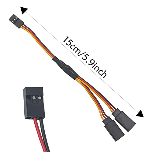 2Pack HIRCQOO 6LED RC Car LED Light Headlights Taillight Lighting with JR Y Cable Compatible with Traxxas HSP Tamiya Redcat RC4WD Axial Kyosho Arrma 1/8 1/10 1/12 RC Car Truck (2Blue + 2White + 2Red)