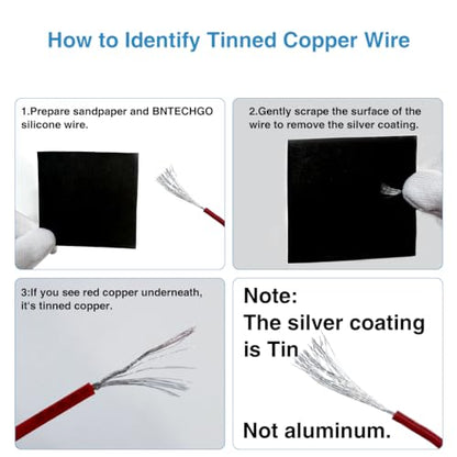 BNTECHGO 6 AWG Silicone Wire Red Black 3ft Stranded Tinned Copper Wire | Flexible 6 Gauge Stranded Wire Silicone Rubber Insulation For RC Models, Drone, Robot, Battery, EV Charger, 3D Printer, DIY - size: 2 Colors Each 3ft