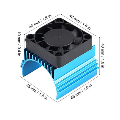 Omabeta Motor Heat Sink, with fan for enhanced cooling and durable construction, Universal Cooling Fin Set, for 1/10 RC Car, compatible with 4074/4274/1515 motor