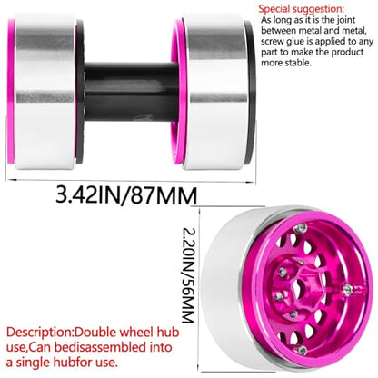 RC 1.9 Dually Beadlock RC Wheel Rim for 1/10 SCX10 90046 AXI03007 TRX4 TRX6 VS4-10 Gen7 Gen8 MST CFX D90 RC Crawler,Aluminum 1.9 Dually Beadlock Wheels Rims w/Adjustable Offset (4PCS) Pink - color: Pink/Dually Beadlock