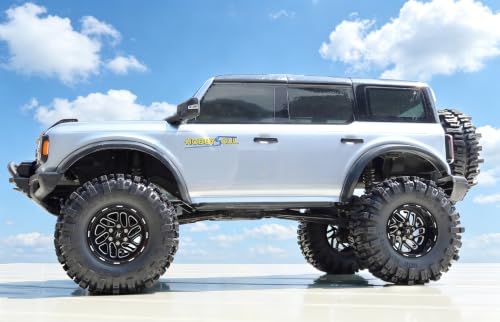 2.2 Beadlock Wheels 4-Pack For 1/10 RC Crawler SCX10 TRX4 Capra | -11mm negative offset,40mm wide aluminum wheel black color rims with 12mm hex hub,for 1/10 RC crawler vehicles Upgrades - color: Black